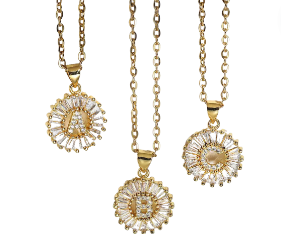 Initial Diamond Pendant Necklace