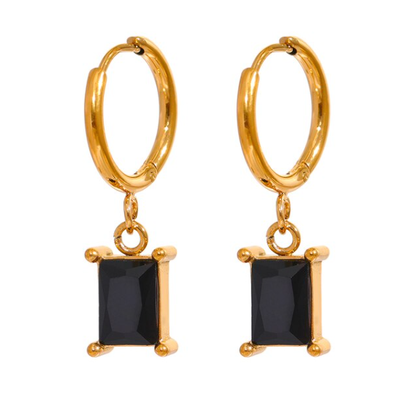 Head Over Heels Earrings in Black