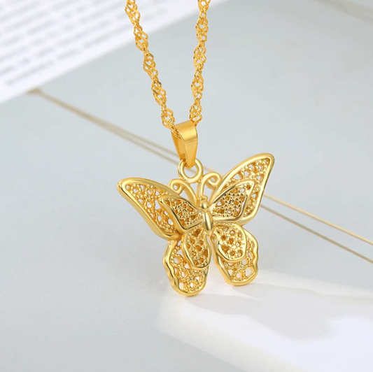 Layered Butterfly Necklace