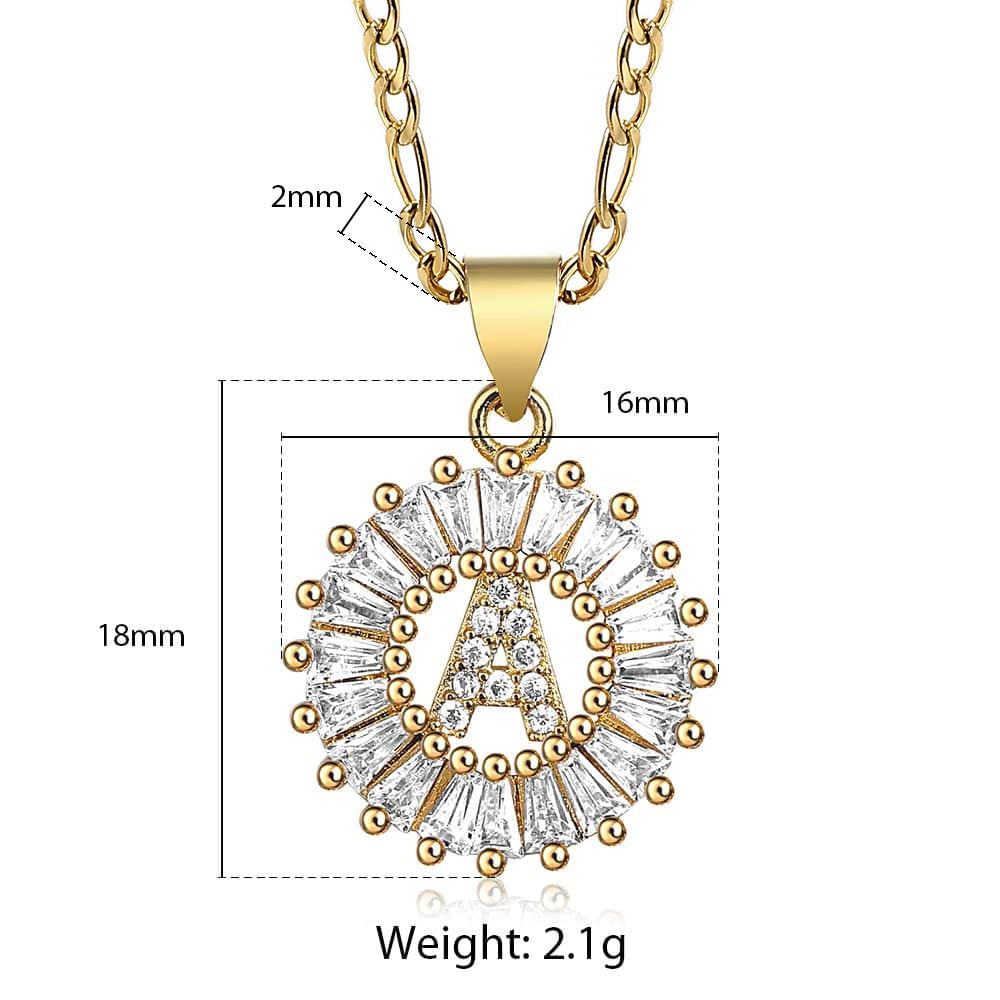 Initial Diamond Pendant Necklace